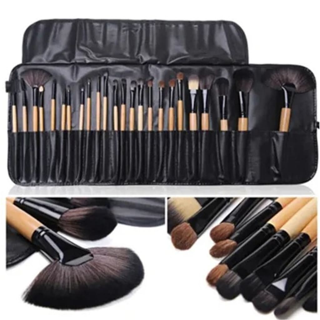 ANA1108 Kit 32 Peças Conjunto De Pincéis De Maquiagem Para Pó Sombra Delineador Lábios com estojo