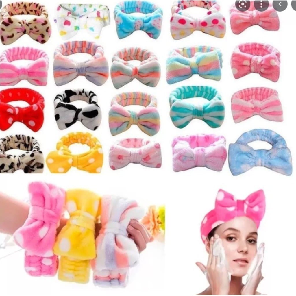 Faixa de Laço Maquiagem Makeup Tiara Cabelo Rosto Limpo Faixa para Maquiagem